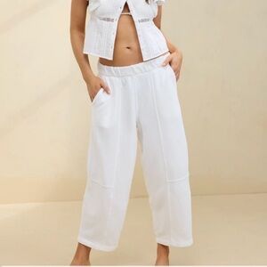 Aerie White Wide-Leg Pants